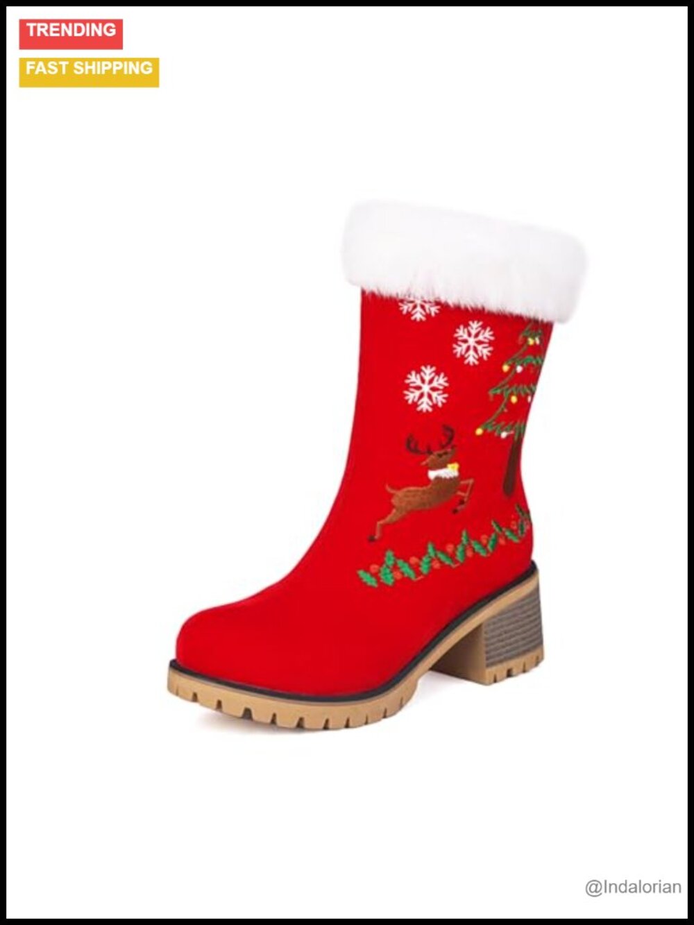 Women's Chunky Heel Ankle Boots Suede Snow Booties Furry Party